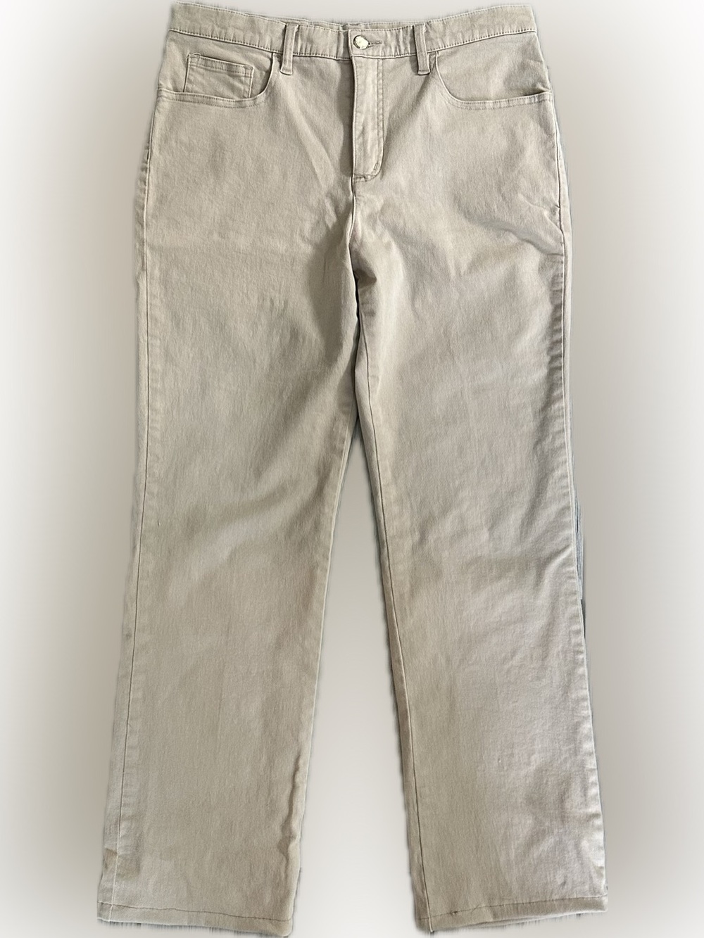 Vintage Womens Feraud Straight Leg Pants in Light Beige